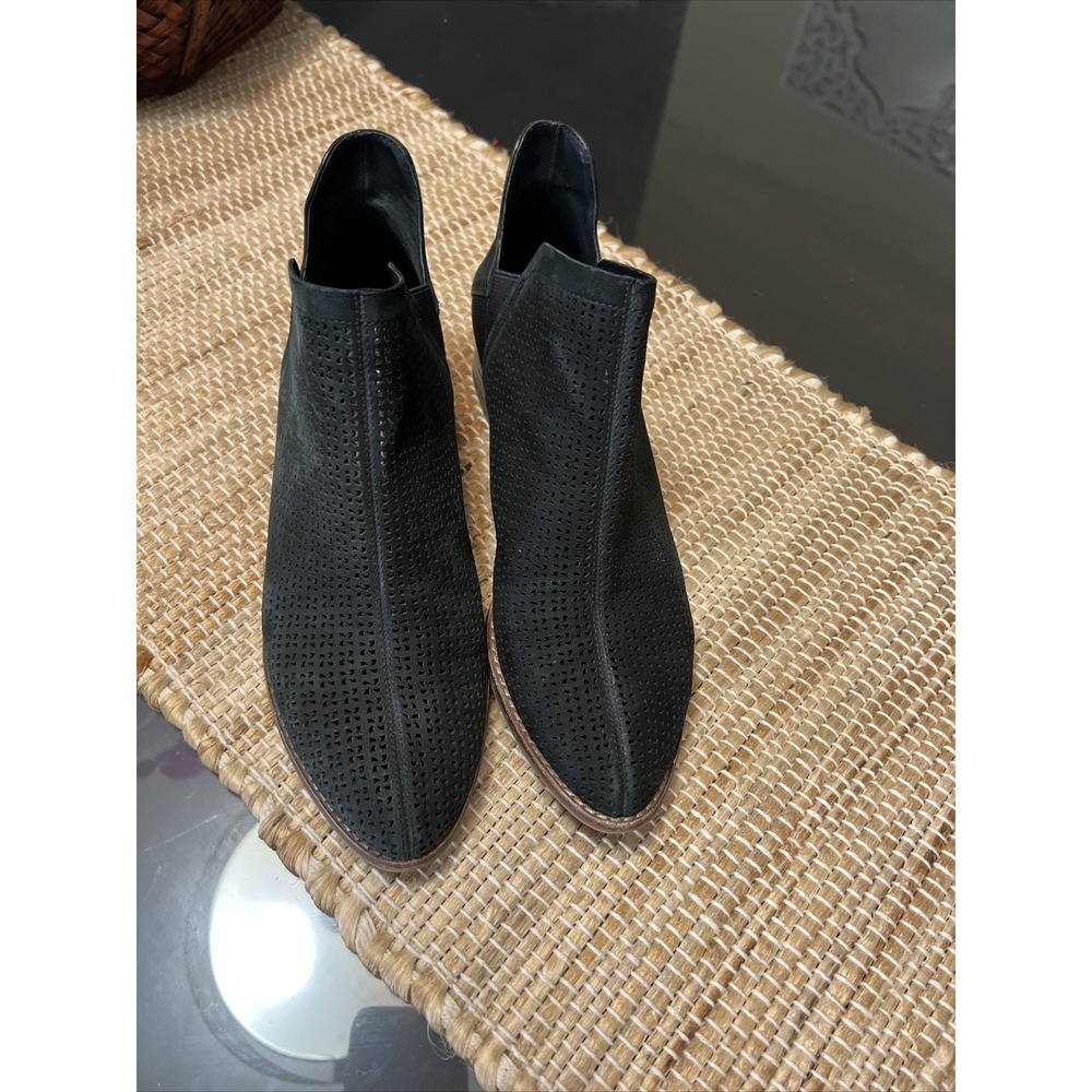 Vince Camuto Perforated Suede Ankle Booties Palmina Black 8.5